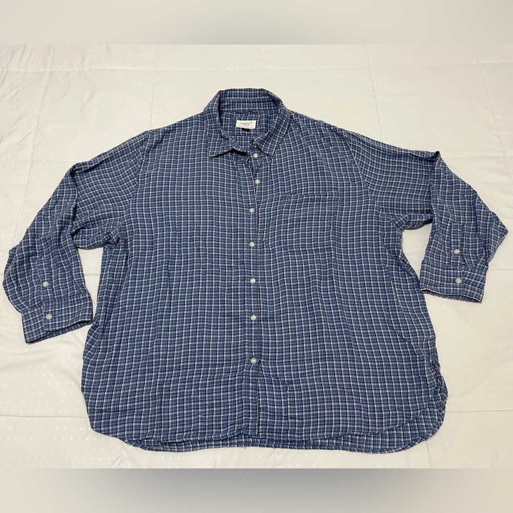 American Eagle Outfitters Women’s Oversized Flannel - Blue